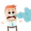 Businessman with bad breath