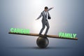 Businessman balancing between career and family in business conc Royalty Free Stock Photo