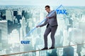 The businessman balancing between debt and tax Royalty Free Stock Photo