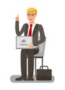 Businessman, Banker, Boss Flat Vector Illustration Royalty Free Stock Photo