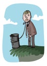 Businessman and a barrel of oil