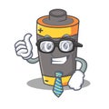 Businessman battery character cartoon style