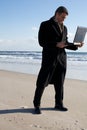 Businessman on the beach