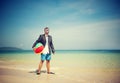 Businessman by the Beach Getting Away From it All Royalty Free Stock Photo