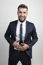 Businessman with beard after good food Royalty Free Stock Photo