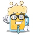 Businessman beer character cartoon style