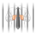 Businessman Behind The Prison Bars