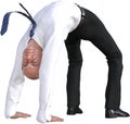 Businessman Bend Over Backwards Isolated