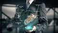 Businessman with Big Data hologram concept second version