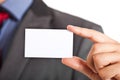 Businessman blank card Royalty Free Stock Photo