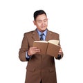 Businessman and Book Source of Knowledge