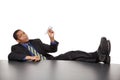 Businessman - bored paper airplane Royalty Free Stock Photo