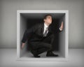 Businessman in a box Royalty Free Stock Photo