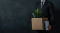 The businessman with a box.AI generated image Royalty Free Stock Photo