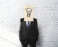 Businessman with a box on head Royalty Free Stock Photo