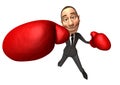 Businessman boxing