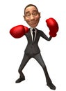 Businessman boxing