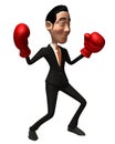 Businessman boxing