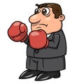 Businessman with boxing gloves 2