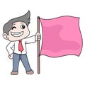 Businessman boy is doing the target of increasing success, doodle icon image kawaii