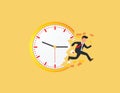 Businessman broke the clock. Concept business vector illustration Royalty Free Stock Photo
