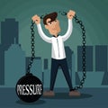 businessman breaking pressure. Vector illustration decorative design Royalty Free Stock Photo