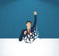 Businessman Breaking the wall. Business concept illustration. Royalty Free Stock Photo