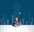 Businessman Breaking the wall. Business concept illustration. Royalty Free Stock Photo