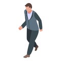 Businessman breakthrough icon, isometric style