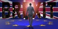 The businessman in brexit concept - uk leaving eu