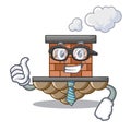 Businessman brick chimney isolated in the character
