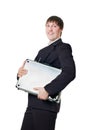 Businessman with briefcase Royalty Free Stock Photo
