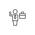 Businessman with briefcase outline icon Royalty Free Stock Photo