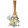 Businessman broom character cartoon style