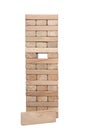 Businessman, building, brand concept with wooden blocks.