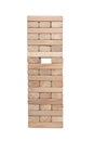 Businessman, building, brand concept with wooden blocks.