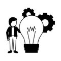 Businessman bulb creativity