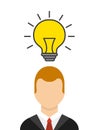 Businessman with bulb light isolated icon Royalty Free Stock Photo