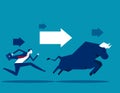 Businessman and bull. Business bull market concept
