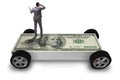 The businessman in the business concept with dollar car