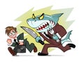 Businessman and business shark