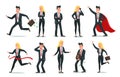 Businessman and businesswoman characters. Office team worker, success business people and employee workers vector