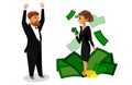 Businessman and Businesswoman Color Illustration