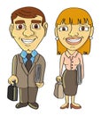 Businessman & businesswoman frontal