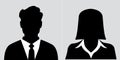 Businessman and businesswoman icon set