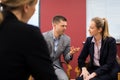 Businessman And Businesswoman In Mediation Meeting Royalty Free Stock Photo