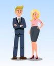 Businessman and Businesswoman Vector Illustration