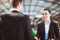 Businessman And Businesswomen Shaking Hands Royalty Free Stock Photo