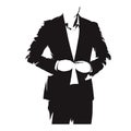 Businessman buttoning his suit, formal dress