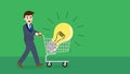 Businessman buy ideas with shopping cart